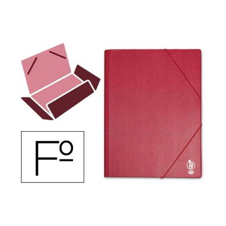 CARPETA LIDERPAPEL GOMAS FOLIO SOLAPAS PLASTICO BURDEOS