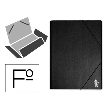 CARPETA LIDERPAPEL GOMAS FOLIO SOLAPAS PLASTICO NEGRA