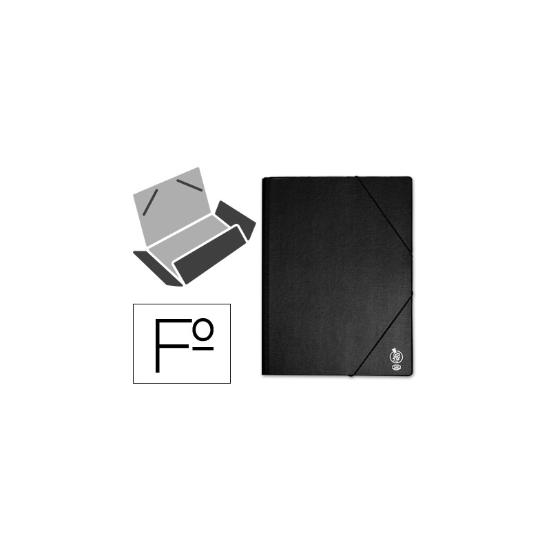 CARPETA LIDERPAPEL GOMAS FOLIO SOLAPAS PLASTICO NEGRA