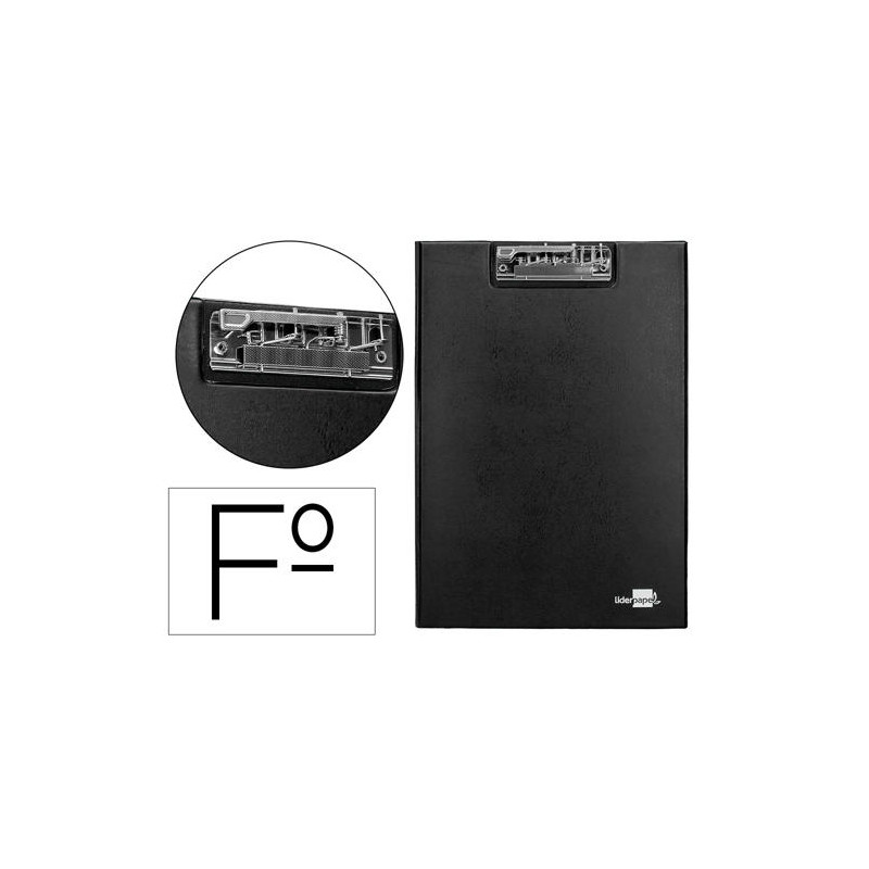 CARPETA LIDERPAPEL MINICLIP SUPERIOR FOLIO PLASTICO NEGRO