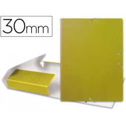 CARPETA PROYECTOS LIDERPAPEL FOLIO LOMO 30MM CARTON GOFRADO AMARILLA