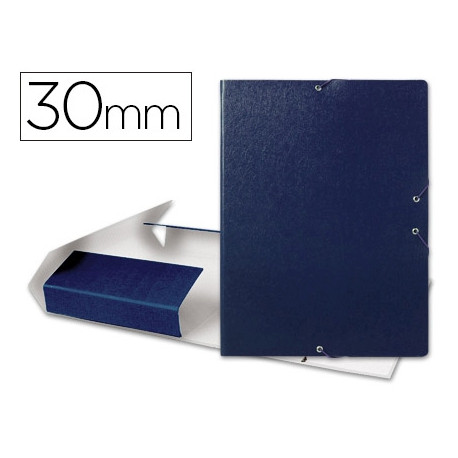 CARPETA PROYECTOS LIDERPAPEL FOLIO LOMO 30MM CARTON GOFRADO AZUL