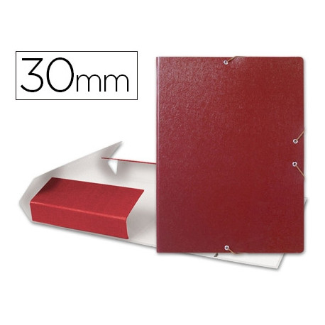 CARPETA PROYECTOS LIDERPAPEL FOLIO LOMO 30MM CARTON GOFRADO ROJA