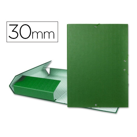 CARPETA PROYECTOS LIDERPAPEL FOLIO LOMO 30MM CARTON FORRADO VERDE