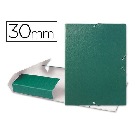 CARPETA PROYECTOS LIDERPAPEL FOLIO LOMO 30MM CARTON GOFRADO VERDE