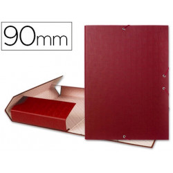 CARPETA PROYECTOS LIDERPAPEL FOLIO LOMO 90MM CARTON FORRADO ROJA