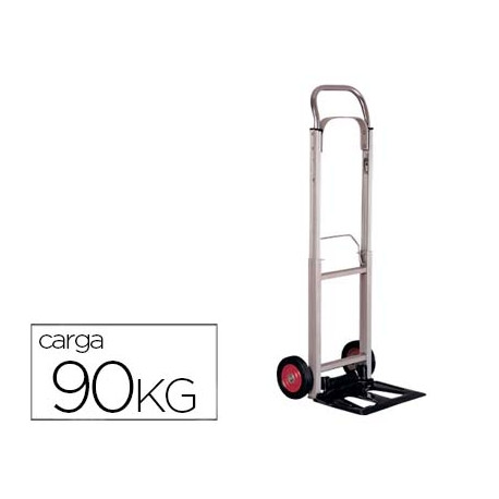 CARRETILLA PORTAPAQUETES Q-CONNECT CON RUEDAS PLEGABLESEN ALUMINIO CARGA 90 KG 1110X390X410 MM