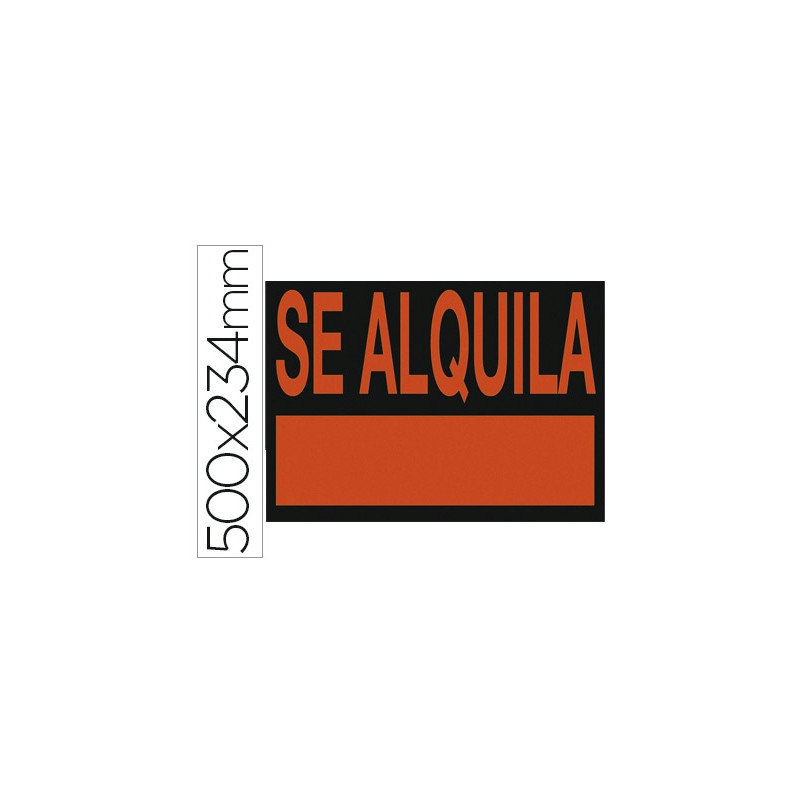 CARTEL PLASTICO ARCHIVO 2000 "SE ALQUILA" ROJO FLUORESCENTE 500X234 MM