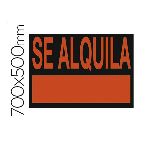 CARTEL PLASTICO ARCHIVO 2000 "SE ALQUILA" ROJO FLUORESCENTE 700X500 MM