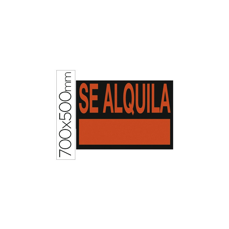 CARTEL PLASTICO ARCHIVO 2000 "SE ALQUILA" ROJO FLUORESCENTE 700X500 MM