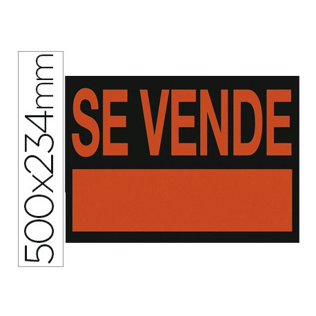 CARTEL PLASTICO ARCHIVO 2000 "SE VENDE" ROJO FLUORESCENTE 500X234 MM