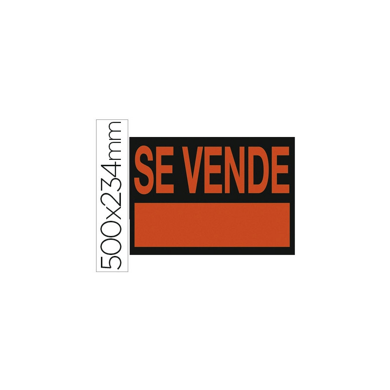 CARTEL PLASTICO ARCHIVO 2000 "SE VENDE" ROJO FLUORESCENTE 500X234 MM