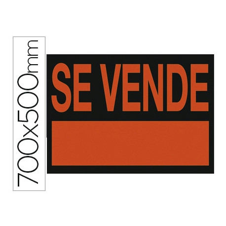 CARTEL PLASTICO ARCHIVO 2000 "SE VENDE" ROJO FLUORESCENTE 700X500 MM