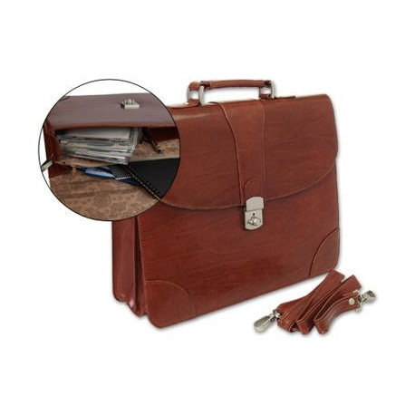 CARTERA PORTADOCUMENTOS Q-CONNECT KF02610 CON CORREA Y DPTOS INTERIORES MARRON