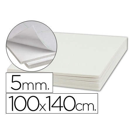 CARTON PLUMA LIDERPAPEL BLANCO ADHESIVO 1 CARA 100X140 CM ESPESOR 5 MM