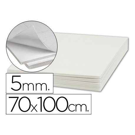 CARTON PLUMA LIDERPAPEL BLANCO ADHESIVO 1 CARA 70X100 CM ESPESOR 5 MM