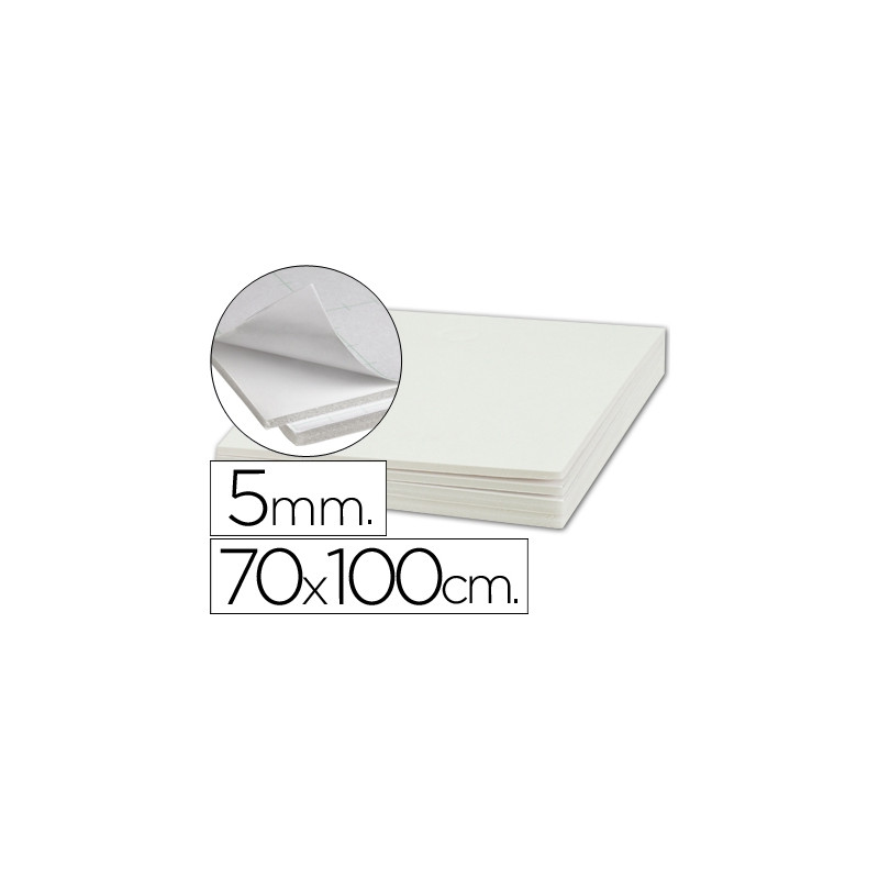 CARTON PLUMA LIDERPAPEL BLANCO ADHESIVO 1 CARA 70X100 CM ESPESOR 5 MM