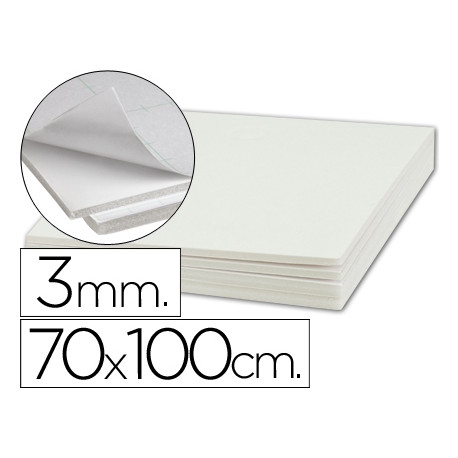 CARTON PLUMA LIDERPAPEL BLANCO ADHESIVO 1 CARA 70X100 CM ESPESOR 3 MM