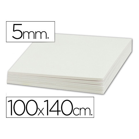 CARTON PLUMA LIDERPAPEL BLANCO DOBLE CARA 100X140CM ESPESOR 5MM