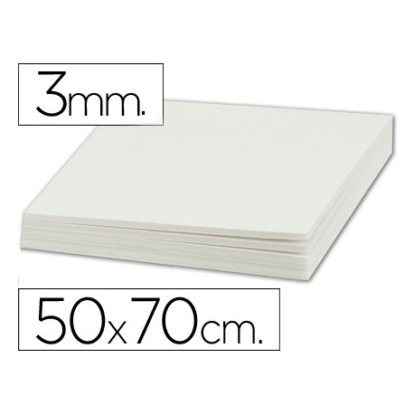 CARTON PLUMA LIDERPAPEL BLANCO DOBLE CARA 50X70CM ESPESOR 3MM