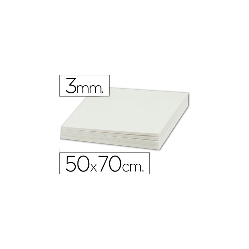 CARTON PLUMA LIDERPAPEL BLANCO DOBLE CARA 50X70CM ESPESOR 3MM