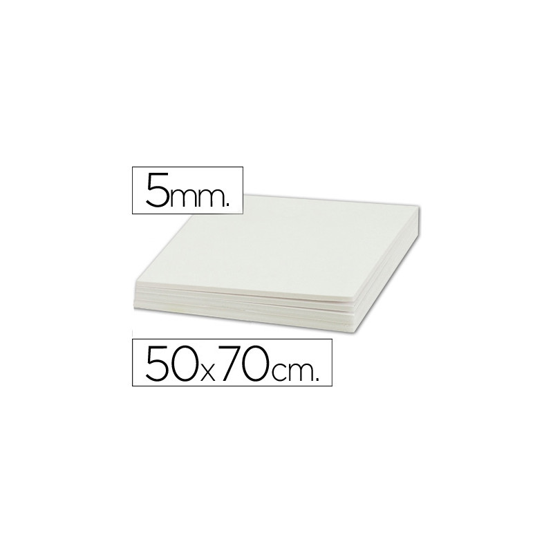 CARTON PLUMA LIDERPAPEL BLANCO DOBLE CARA 50X70CM ESPESOR 5MM