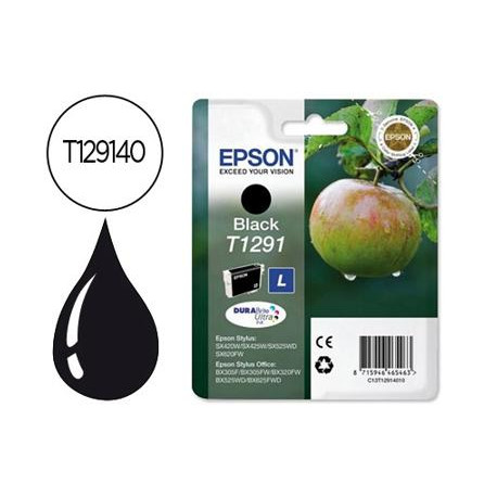 INK-JET EPSON STYLUS T1291 NEGRO SX420W / 425W / OFFICE BX305F / BX320F -ALTA CAPACIDAD-