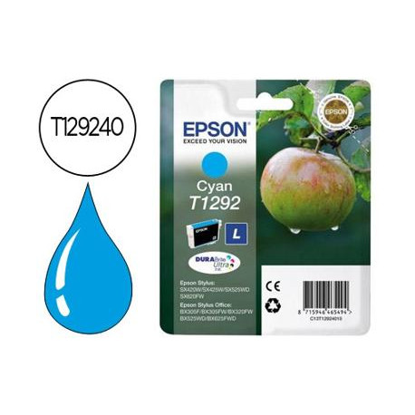 INK-JET EPSON STYLUS T1292 CIAN SX420W / 425W / OFFICE BX305F / BX320F -ALTA CAPACIDAD-