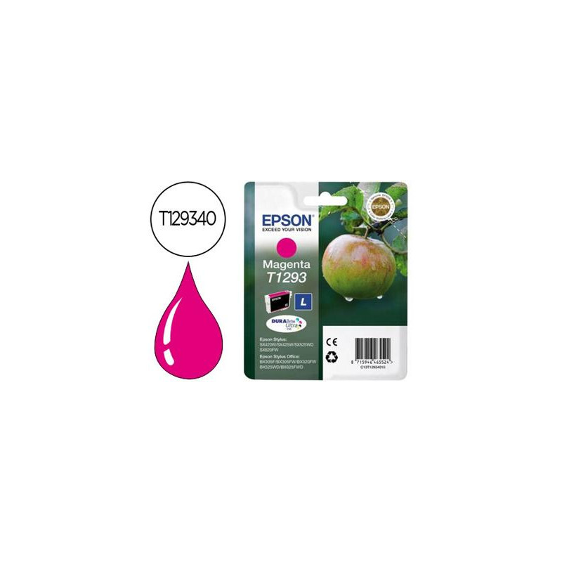 INK-JET EPSON STYLUS T1293 MAGENTA SX420W / 425W / OFFICE BX305F / BX320F -ALTA CAPACIDAD-