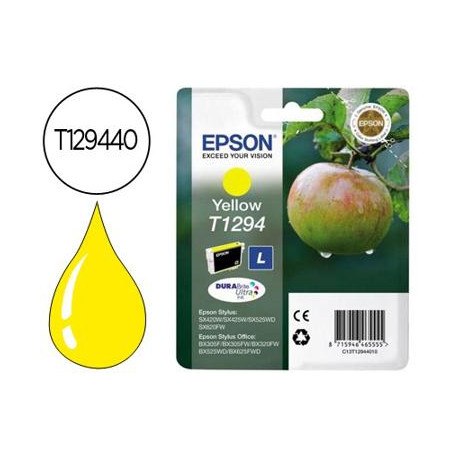 INK-JET EPSON STYLUS T1294 AMARILLO SX420W / 425W / OFFICE BX305F / BX320F -ALTA CAPACIDAD-