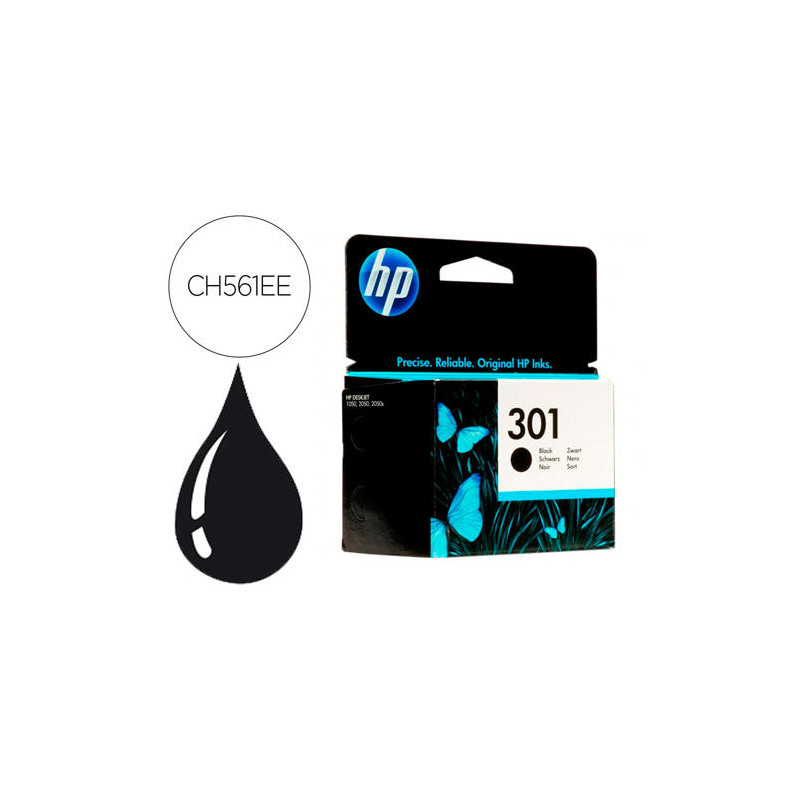 INK-JET HP N.301 NEGRO DESKJET/ 1050/ 2540/ 3050 ENVY 4500 5530 OFFICEJET 2620 4630