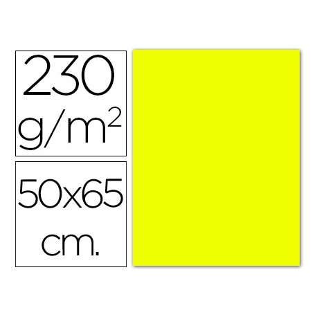 CARTULINA FLUORESCENTE AMARILLA 50X65 CM 230 GR