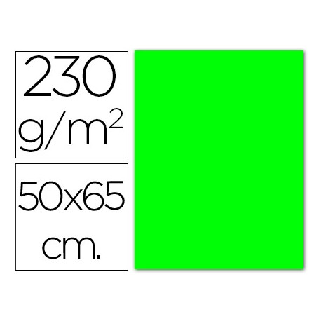 CARTULINA FLUORESCENTE VERDE 50X65 CM 230 GR