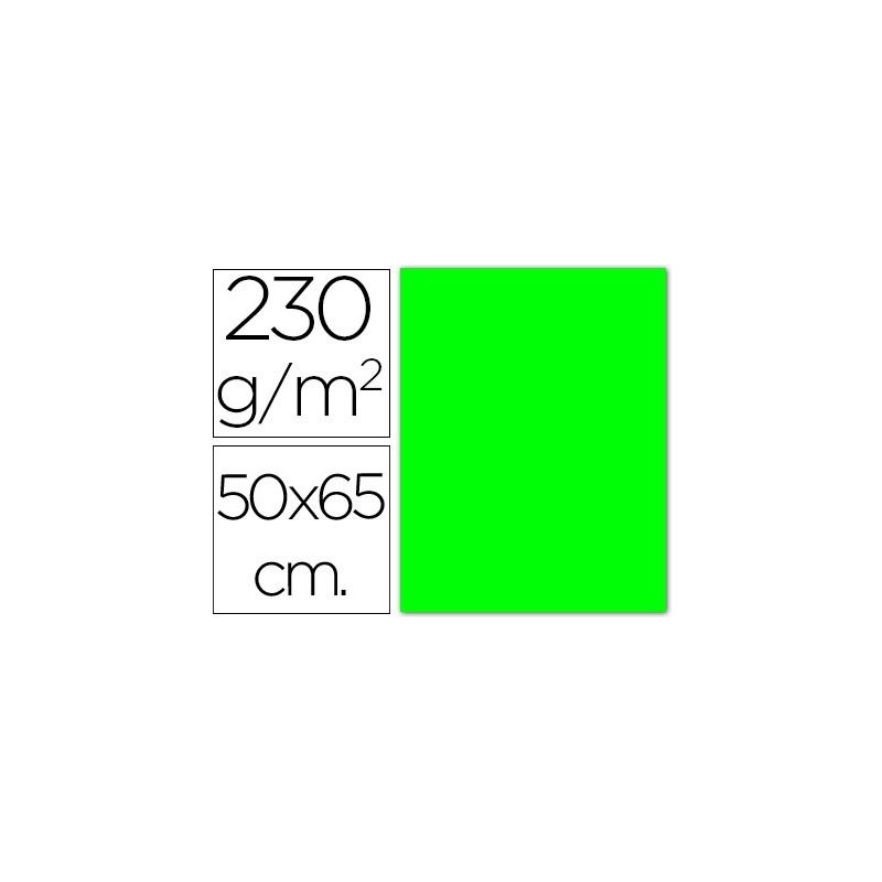 CARTULINA FLUORESCENTE VERDE 50X65 CM 230 GR