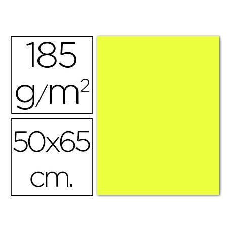 CARTULINA GUARRO AMARILLO LIMON 50X65 CM 185 GR