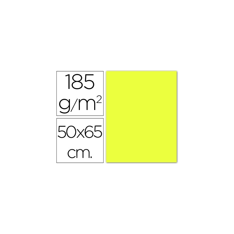 CARTULINA GUARRO AMARILLO LIMON 50X65 CM 185 GR