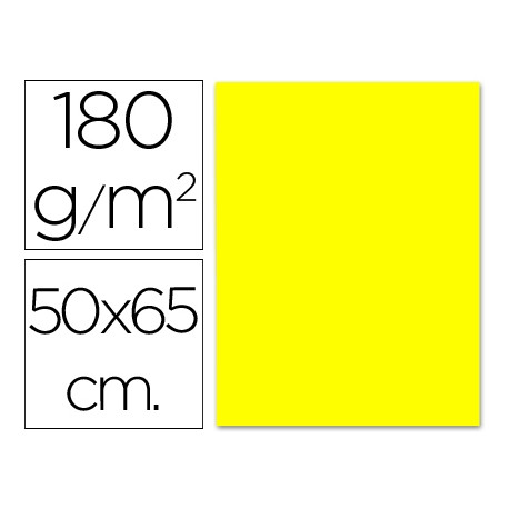 CARTULINA LIDERPAPEL 50X65 CM 180G/M2 AMARILLO LIMON