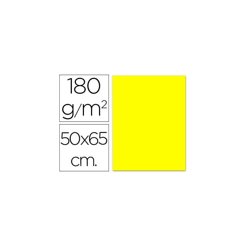 CARTULINA LIDERPAPEL 50X65 CM 180G/M2 AMARILLO LIMON