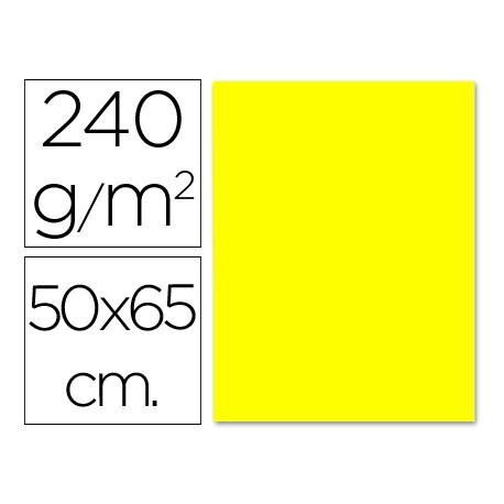 CARTULINA LIDERPAPEL 50X65 CM 240G/M2 AMARILLO LIMON