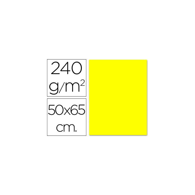 CARTULINA LIDERPAPEL 50X65 CM 240G/M2 AMARILLO LIMON