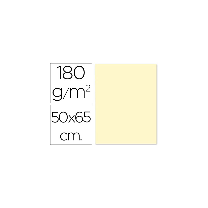 CARTULINA LIDERPAPEL 50X65 CM 180G/M2 CREMA