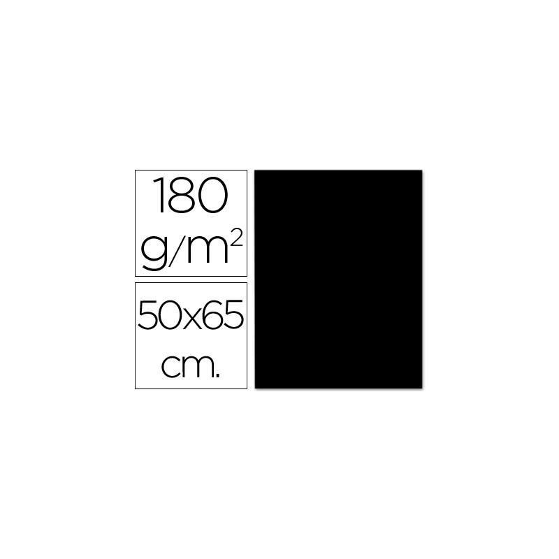 CARTULINA LIDERPAPEL 50X65 CM 180G/M2 NEGRO