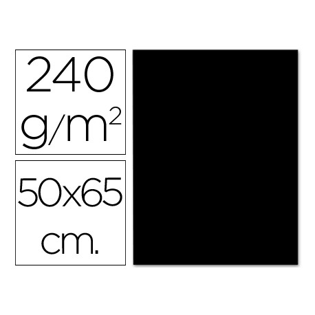 CARTULINA LIDERPAPEL 50X65 CM 240G/M2 NEGRO