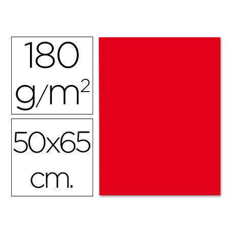 CARTULINA LIDERPAPEL 50X65 CM 180G/M2 ROJO