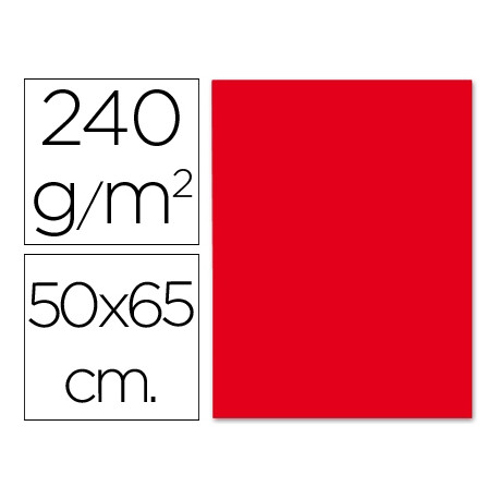 CARTULINA LIDERPAPEL 50X65 CM 240G/M2 ROJO