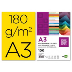 CARTULINA LIDERPAPEL A3 180G/M2 AMARILLO 