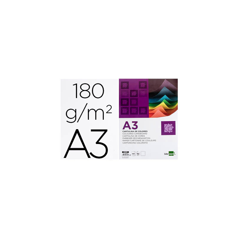 CARTULINA LIDERPAPEL A3 180G/M2 BLANCO