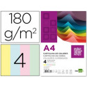 CARTULINA LIDERPAPEL A4 180G/M2 4 COLORES SURTIDOS