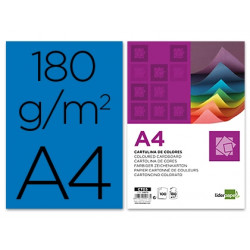 CARTULINA LIDERPAPEL A4 180G/M2 AZUL