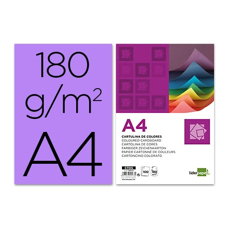 CARTULINA LIDERPAPEL A4 180G/M2 LILA